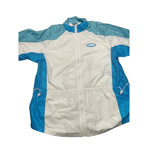VINTAGE Nike Womens Large Lightweight Track‎ Jacket blue and white - Picture 3 of 9